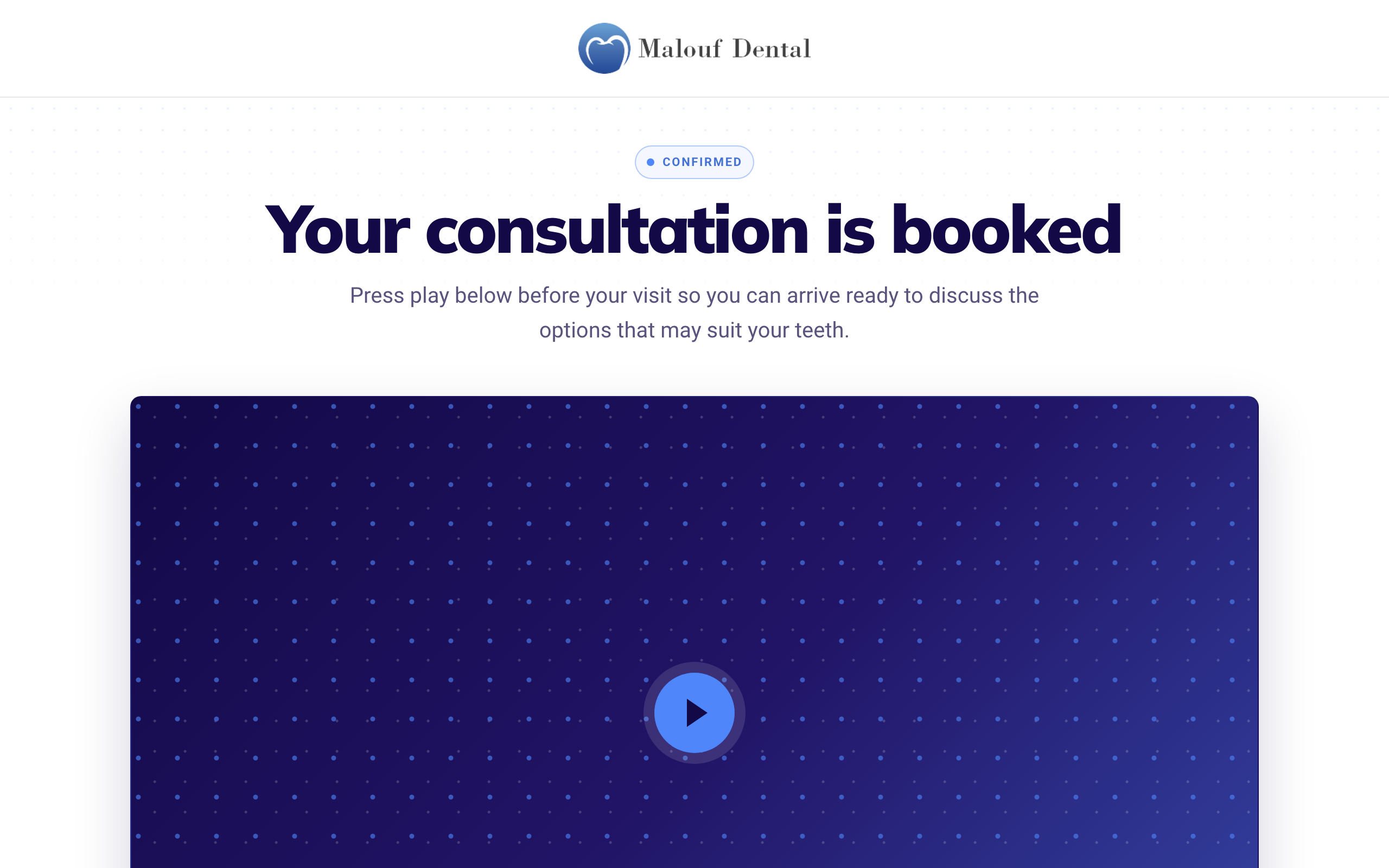 Confirmation page preview