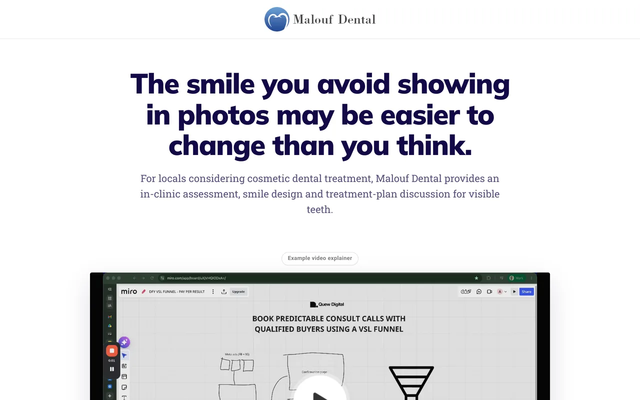 Landing page preview
